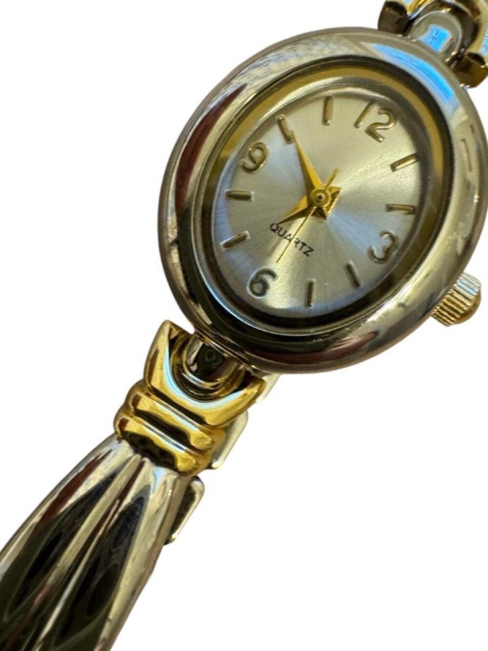 🩶VTG 90s Women’s Gold & Silver Link Two Tone Minimalist Quartz Bracelet Watch